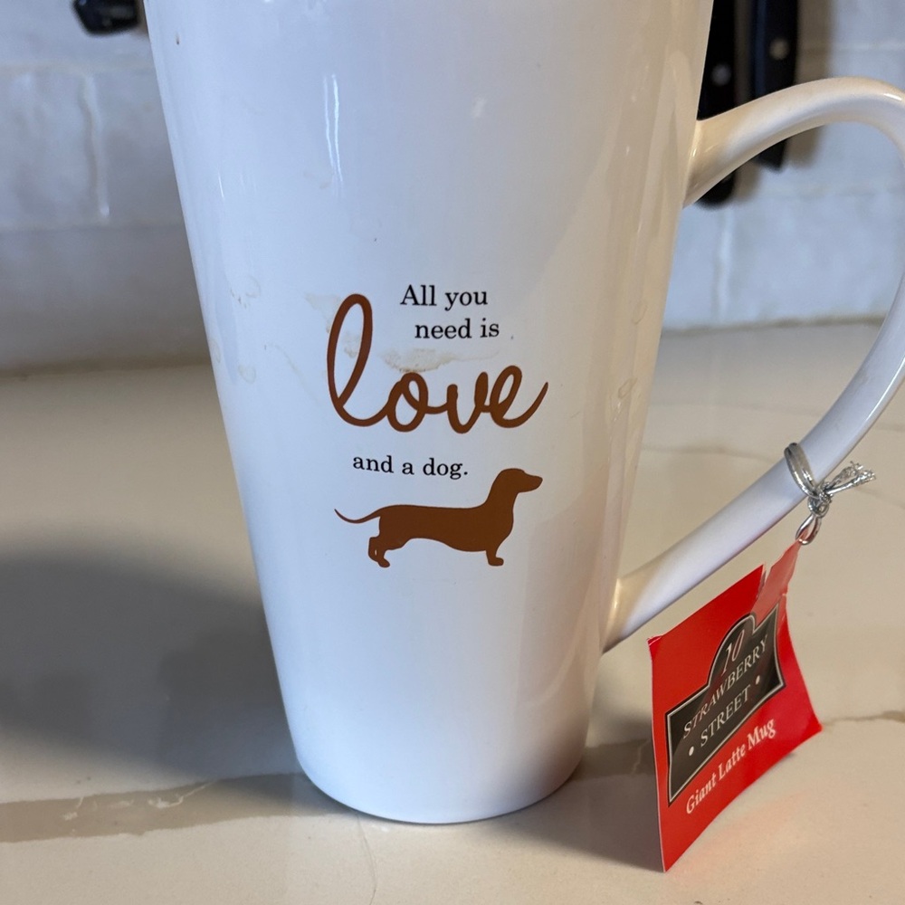 Giant Latte Mug All you need is love and a dog